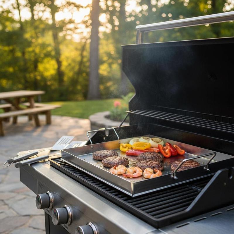 Outdoor Camping Griddle - Chapa de Grelhar Universal Retangular 18x16