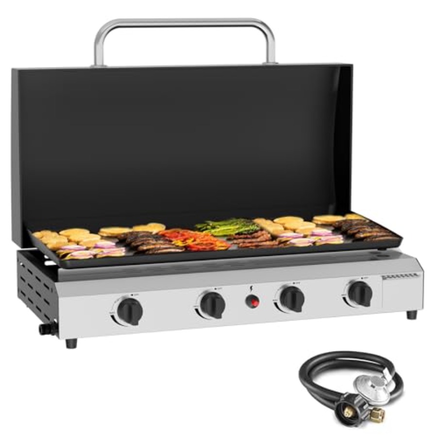 Outdoor Camping Griddle - Churrasqueira a Gás com 4 Queimadores