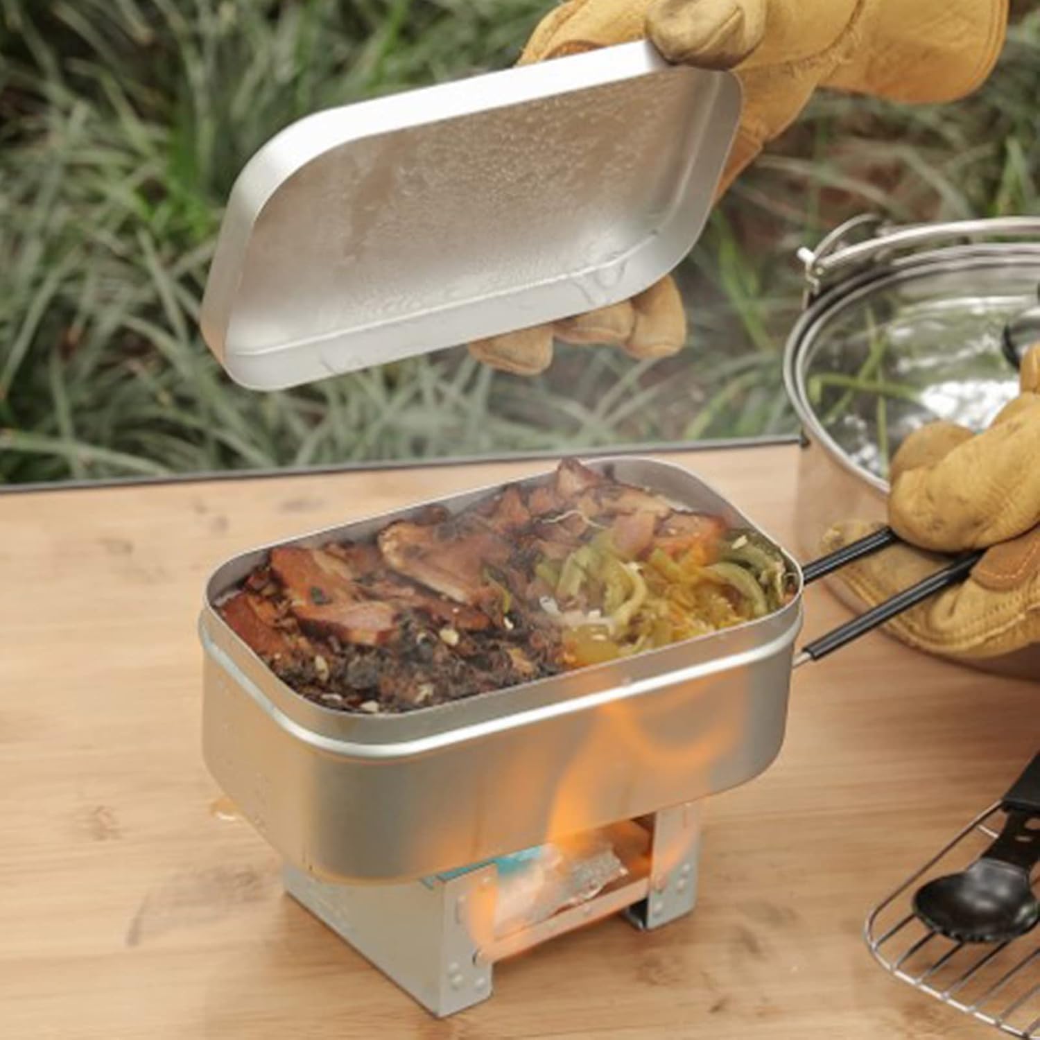Camp Utensil Set - Alça dobrável da caixa de bento,