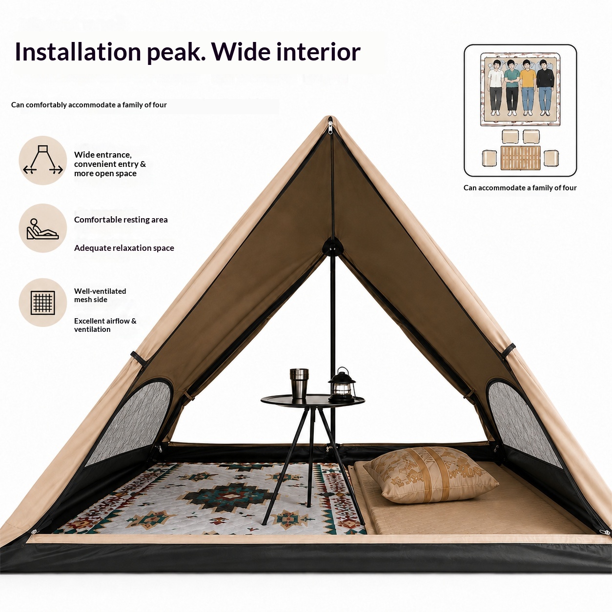 Tenda Triangular Automática, T - Outdoor Camping Automatic Quick Opening Tent avaliação e preço