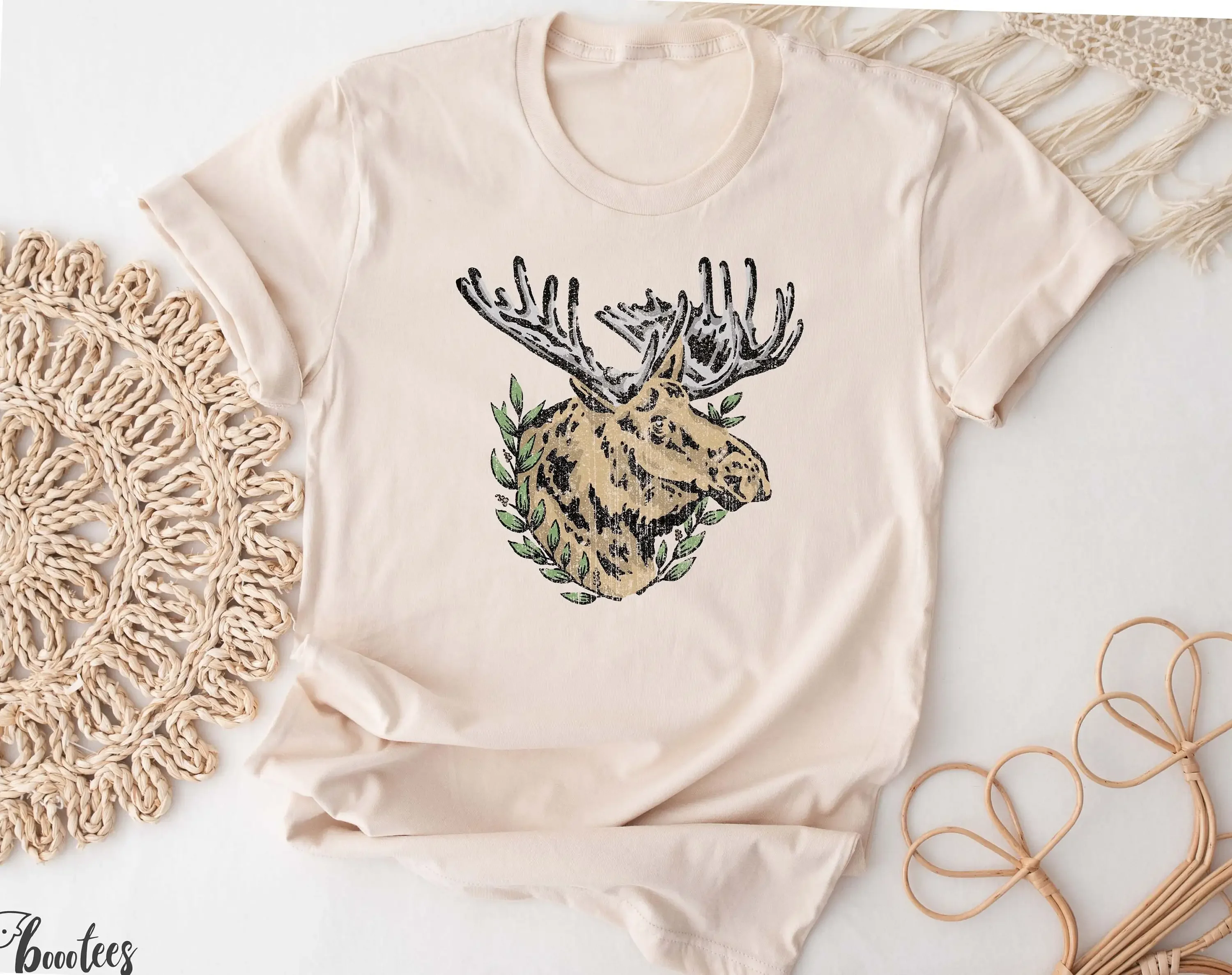 Camiseta com estampa de alce,  - Outdoor Camping Ideas avaliação e preço