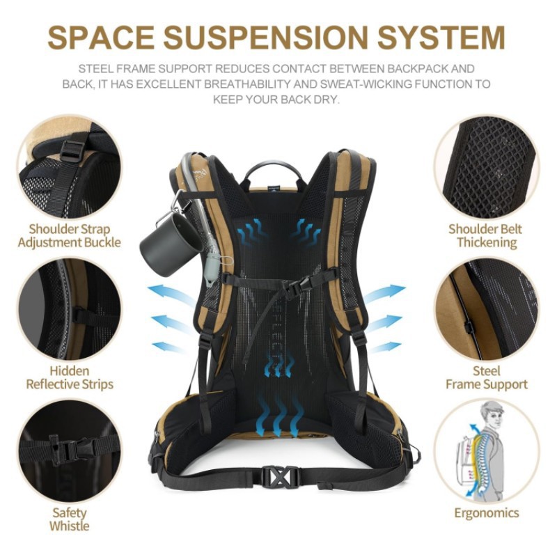 Mochila Grande Impermeável e R - Outdoor Camping Backpack avaliação e preço